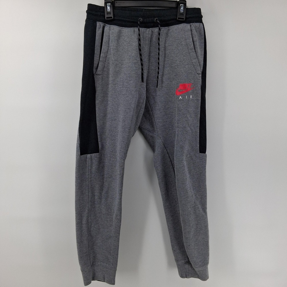 Nike Jogger Pants Mens Small Gray Fleece Nike Air Sweatpants Logo Athletic